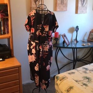 NWOT Black and pink Flower dress